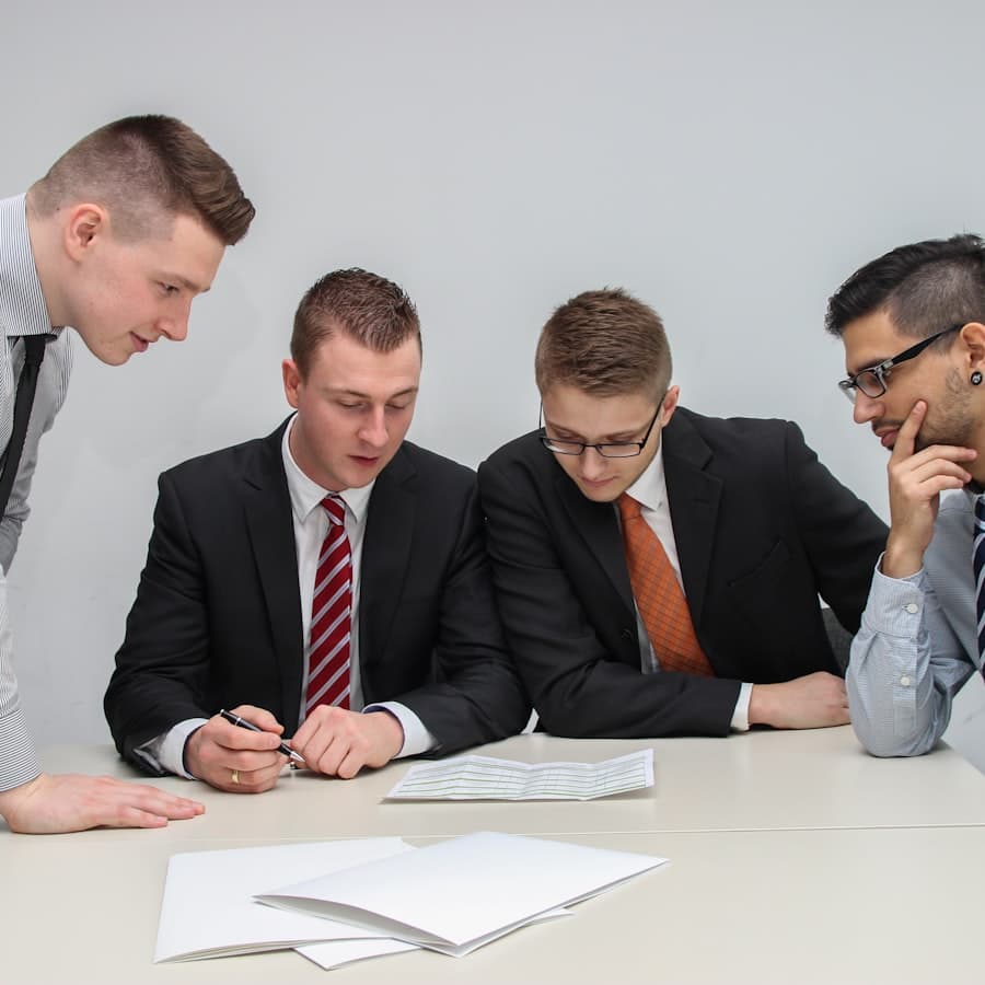 Our team reviewing a client's financials together